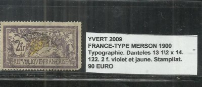 FRANCE - TYPE MOUCHON 1900 - 122 2f. foto