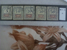 Ocupatia germana in Romania taxa de plata serie stampilata fara filigran supratipar MViR rosu in caseta foto