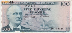 ISLANDA 100 kronur 1957 VF!!! foto