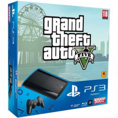 Consola SONY PS3 Super Slim 500 GB + joc Grand Theft Auto V PS3 foto