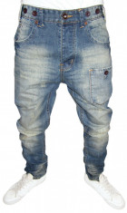 (NOU) BLUGI CONICI CU TUR LASAT - MODEL CU BUZUNAR - SKINNY / SLIM - (TOATE MARIMILE: 29, 30, 31, 32, 33, 34) + CADOU BRETELE foto