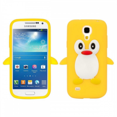 Husa silicon Samsung Galaxy S4 mini Yellow PINGUIN GALBEN + folie protectie foto