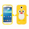 Husa silicon Samsung Galaxy S4 mini Yellow PINGUIN GALBEN + folie protectie