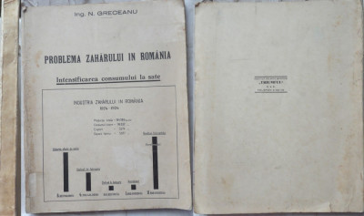 Greceanu , Problema zaharului in Romania ; consumul la sate , 1935 , autograf foto