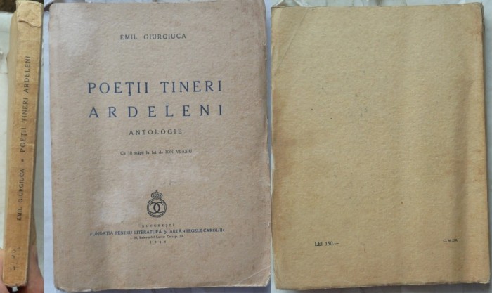 Emil Giurgiuca, Poeti tineri ardeleni, cu 18 masti de Ion Vlasiu, 1940