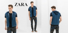 ZARA MAN Original. Vesta blug cu gluga, material strech. Marime M. OUTLET Arad, Haine Noi ORIGINALE REDUSE! foto