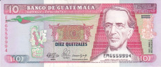 Bancnota Guatemala 10 Quetzales 1990 - P75b UNC (valoare catalog $17) foto