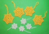 Lot 8 ornamete Craciun / decoratiuni brad de Craciun, din macrame, hand-made