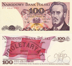 POLONIA 100 zloti 1988 UNC!!! foto