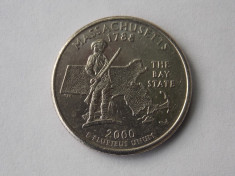 QUARTER DOLLAR USA MASSACHUSETTS 2000 foto