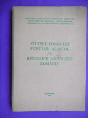 STUDIUL FONDULUI FUNCIAR AGRICOL AL ROMANIEI Colectiv de autori foto