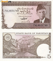 PAKISTAN 5 rupees UNC!!! foto