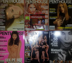 Vand lot 4 reviste complete Penthouse + bonus revista Max cu catalog, stare ca noi foto