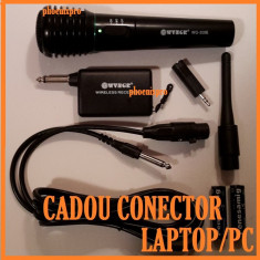 MICROFON WIRELESS +CONECTOR LAPTOP/PC foto