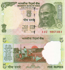INDIA 5 rupees 2009 UNC!!! foto