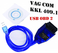 VAG COM Interfata diagnoza auto VAG KKL 409.1 OBD2 OBDII dispozitiv de diagnosticare USB pentru VW Audi Seat Skoda-Citeste si modifica km foto