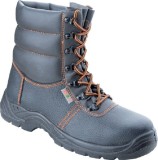 BOCANCI PROTECTIE IMBLANITI CU BOMBEU SI LAMELA ANTIPERFORATIE PIELE, 36 - 44, 46, 47, Negru