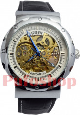 Ceas mecanic-automatic Goer Skeleton+ cutie cadou! POZE REALE! foto