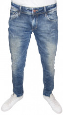 BLUGI CONICI &amp;quot;H&amp;amp;amp;M&amp;quot; - MODEL ACID WASH CU RUPTURI - ( MARIME: 28 ) - TALIE = 82 CM / LUNGIME TOTALA = 103 CM foto