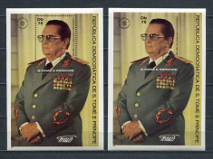 SAO TOME E PRINCIPE 1982 PERSONALITATI TITO - 2 COLITE DANTELAT, NEDANTELAT COTA MICHEL 27 EURO foto