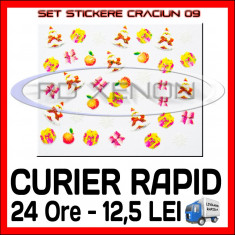 SET STICKERE MOTIVE CRACIUN XF361 - DECORATIUNI UNGHII NAIL ART - MANICHIURA UNGHII FALSE GEL UV - PRET MINIM, CALITATE GARANTATA foto