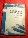 6. Ing.N.Bosinceanu - Carburile Metalice si Aplicatiile lor industriale - Ed.IIa 1949 Colectia Biblioteca Tehnica de Atelier , Ed. de Stat , 60 pag.