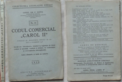 Codul comercial Carol II , 1939 , Editura Cugetarea foto