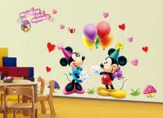 Autocolant Mickey and Minnie Mouse Sticker Perete 2018,DECOR CAMERA COPIILOR foto