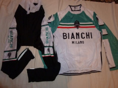 Echipament ciclism BIANCHI milano complet iarna toamna set NOU bluza pantaloni foto