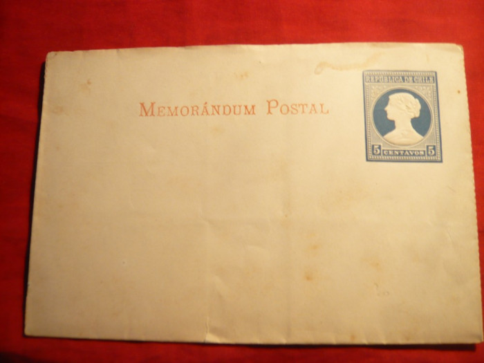 *Carte Postala-Plic -Memorandum Postal ,Chile , sec.XIX