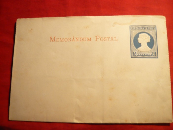 *Carte Postala-Plic -Memorandum Postal ,Chile , sec.XIX