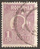 TIMBRE 104a8, ROMANIA, 1920, FERDINAND BUST MIC, 1 LEU, EROARE, INTRERUPERE A CADRULUI PE LATURA DE SUS - DREAPTA, EROARE MAJORA, RARITETE, ECV.