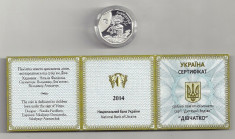 UCRAINA 2 HRIVNE 2014 Ag 7,78g Zodii Fecioara -Caseta , certificat PROOF foto