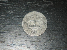 Moneda argint 1 coroana Ungaria 1894 foto