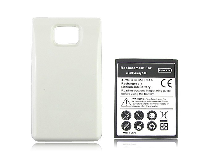 Acumulator alb extins 3500 mAh Samsung Galaxy S2 i9100 baterie extinsa +  folie, Li-ion | Okazii.ro