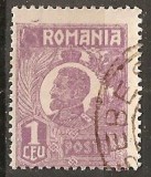 TIMBRE 104k, ROMANIA, 1920, FERDINAND BUST MIC, 1 LEU, EROARE, CADRU INTRERUPT SUS - STANGA, RARITATE, MARCA ATIPICA, ERORI, ECV, ATIPICE, RARITATI