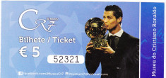 Bilet fotbal intrare muzeu Cristiano Ronaldo, CR7, Funchal, Portugal foto