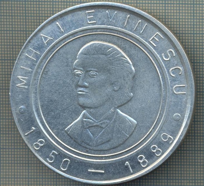 ATAM2001 MEDALIE 667 - MIHAI EMINESCU -1850-1889 -CENTENAR - BRAILA - ROMANIA -1889-1989- DUNAREA - LUCEAFARUL - plus cutie - starea care se vede