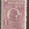 TIMBRE 104i, ROMANIA, 1920, FERDINAND BUST MIC, 1 LEU, EROARE, CADRU INTRERUPT SUS - STANGA, RARITATE, MARCA ATIPICA, ERORI, ECV, ATIPICE, RARITATI