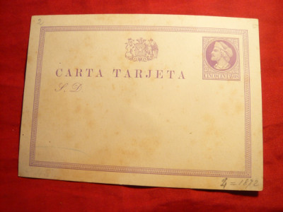 *Carte Postala cu Marca fixa Columb ,violet ,5 centavos , unifata ,sf. sec.XIX foto