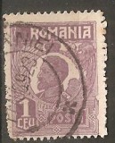 TIMBRE 104l, ROMANIA, 1920, FERDINAND BUST MIC, 1 LEU, EROARE, CADRU INTRERUPT LATURA DREAPTA, RARITATE, MARCA ATIPICA, ERORI, ECV, ATIPICE, RARITATI