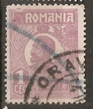 TIMBRE 104j, ROMANIA, 1920, FERDINAND BUST MIC, 1 LEU, EROARE, CADRU INTRERUPT SUS - STANGA, RARITATE, MARCA ATIPICA, ERORI, ECV, ATIPICE, RARITATI