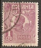 TIMBRE 104a3, ROMANIA, 1920, FERDINAND BUST MIC, 1 LEU, EROARE, PUNCT DE CULOARE PE LATURA DREAPTA