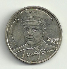 RUSIA 2 RUBLE 2001, 40 de ani de la zborul in spatiu al lui Yuri Gagarin [2] foto