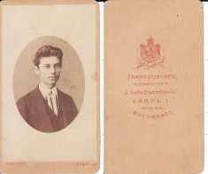 FRANZ DUSCHEK ,PHOTOGRAFUL DOMNITORULUI CAROL I ,foto cabinet,Bucuresti,cca 1870 foto