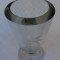 Frumoasa vaza din sticla groasa de 10 mm (de colectie), avand gravata o pasare (7)