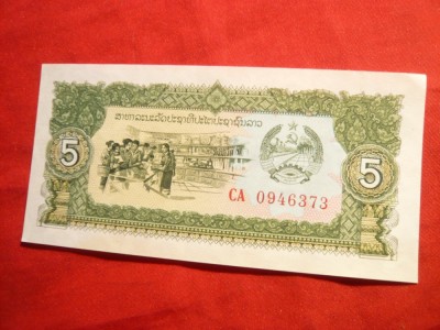 * Bancnota 5 Kip Laos , cal. Necirculat foto