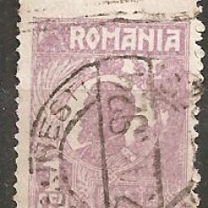 TIMBRE 105d, ROMANIA, 1920, FERDINAND BUST MIC, 1 LEU, EROARE, DANTELURA DEPLASATA, EROARE SPECTACULOASA, ERORI, ECV, MARCA ATIPICA, ATIPICE