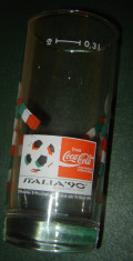 Pahar de colectie COCA COLA 0,3 l Italia &amp;#039;90 foto