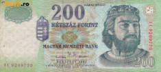 UNGARIA 200 forint 2001 VF!!! foto